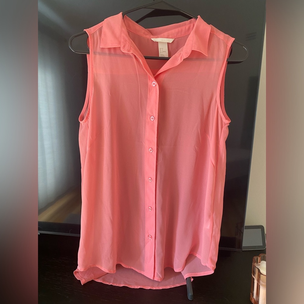 Sheer Coral Tank / Never Worn!